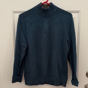 Eddie Bauer Men's Teal Zip-Up Sweater